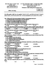 Đề thi khảo sát chất lượng học sinh Lớp 12 THPT Quốc gia môn Hóa học năm 2017 - Mã đề H01 - Sở GD & ĐT Quảng Nam (Có đáp án)